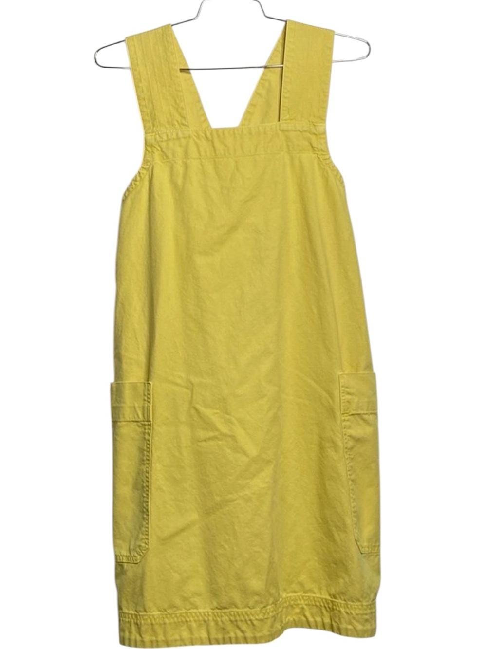 Everlane Pastel Yellow Cotton Canvas Apron Dress Jumper M Pre-Shein Era